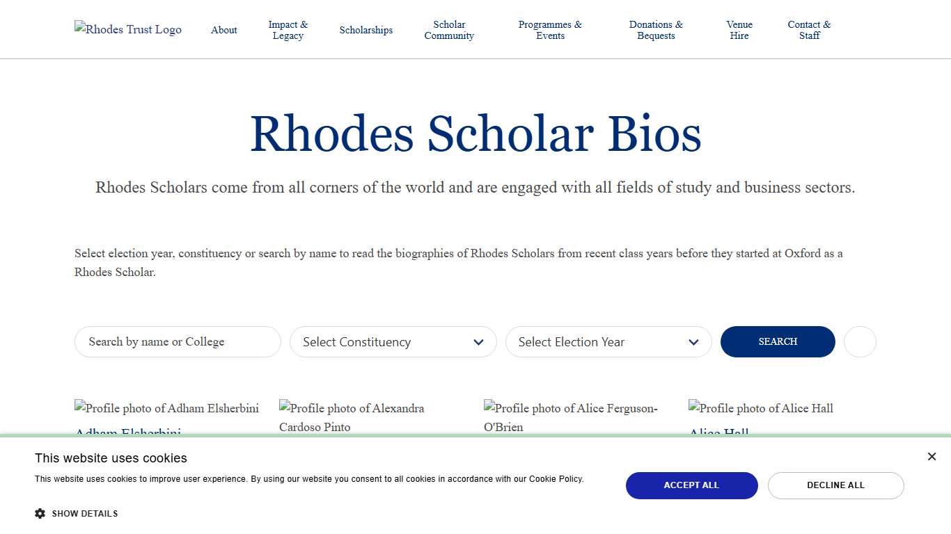 Rhodes Scholar Bios | Rhodes Trust